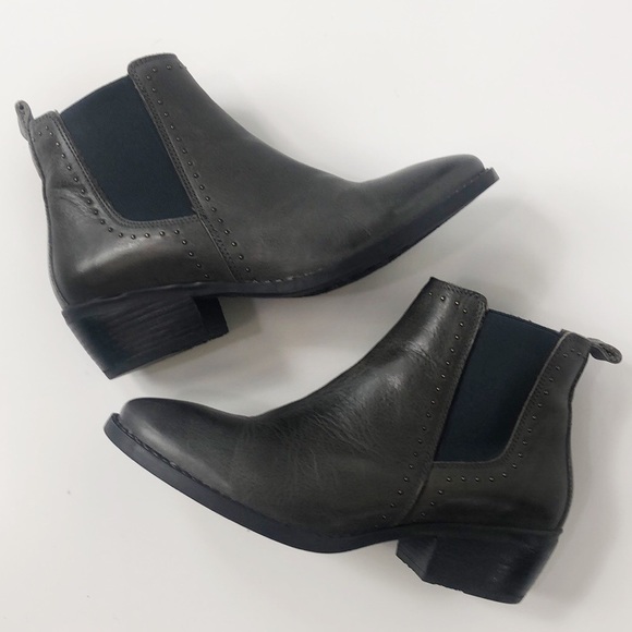 Eric Michael Shoes - Eric Michael Gray Studded Leather Chelsea Booties